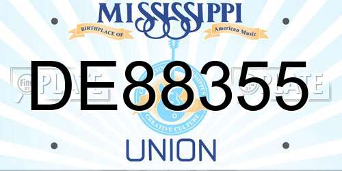 DE88355 Mississippi License Plate