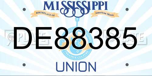 DE88385 Mississippi License Plate