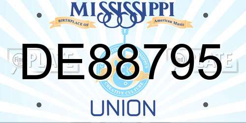 DE88795 Mississippi License Plate