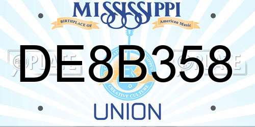 DE8B358 Mississippi License Plate