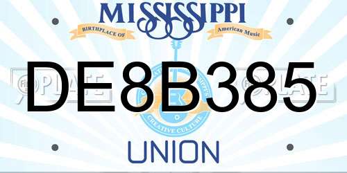 DE8B385 Mississippi License Plate