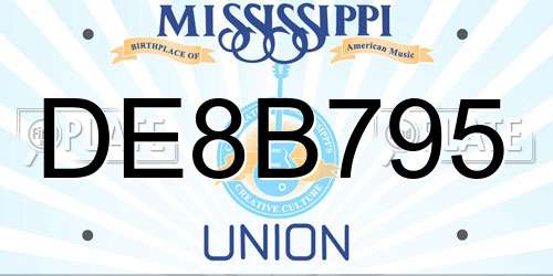 DE8B795 Mississippi License Plate