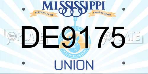 DE9175 Mississippi License Plate