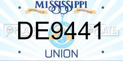 DE9441 Mississippi License Plate