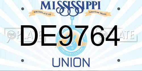 DE9764 Mississippi License Plate
