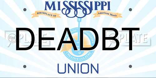 DEADBT Mississippi License Plate