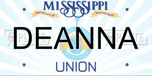 DEANNA Mississippi License Plate