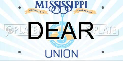 DEAR Mississippi License Plate