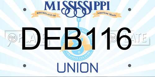 DEB116 Mississippi License Plate