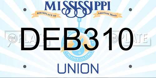 DEB310 Mississippi License Plate