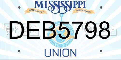 DEB5798 Mississippi License Plate