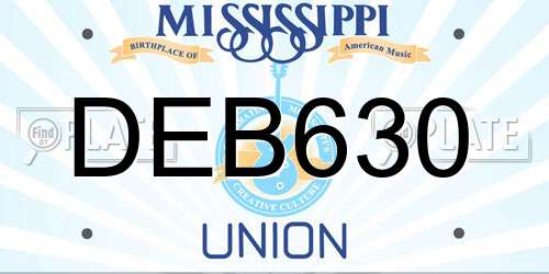 DEB630 Mississippi License Plate