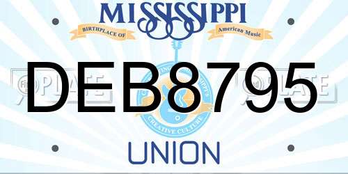 DEB8795 Mississippi License Plate