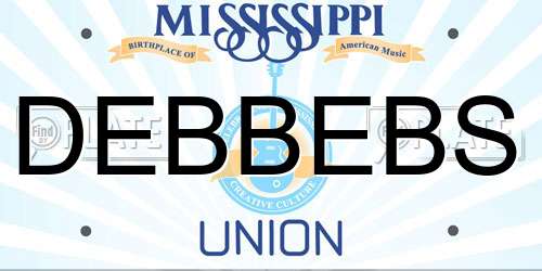 DEBBEBS Mississippi License Plate
