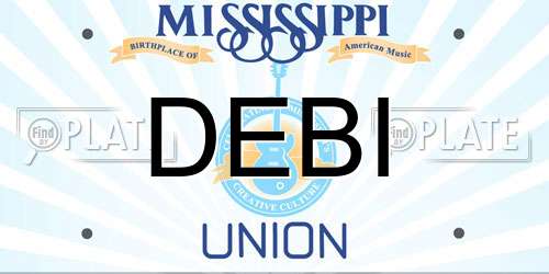 DEBI Mississippi License Plate