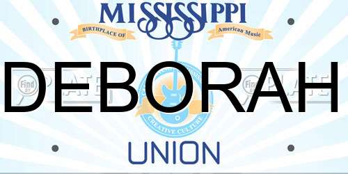 DEBORAH Mississippi License Plate