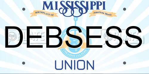 DEBSESS Mississippi License Plate