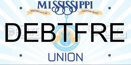 DEBTFRE Mississippi License Plate
