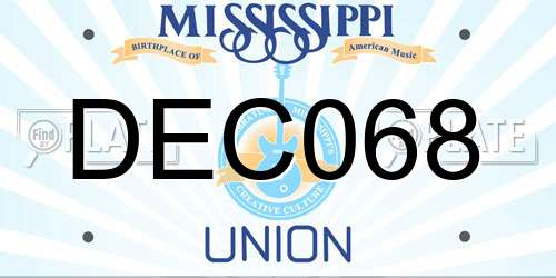 DEC068 Mississippi License Plate