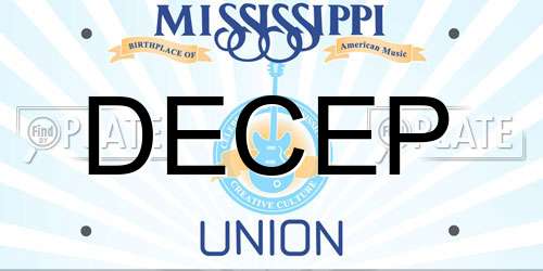 DECEP Mississippi License Plate