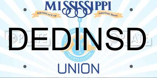 DEDINSD Mississippi License Plate