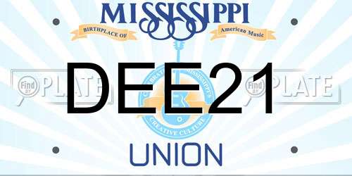 DEE21 Mississippi License Plate