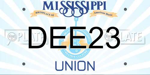 DEE23 Mississippi License Plate