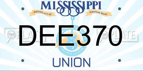 DEE370 Mississippi License Plate