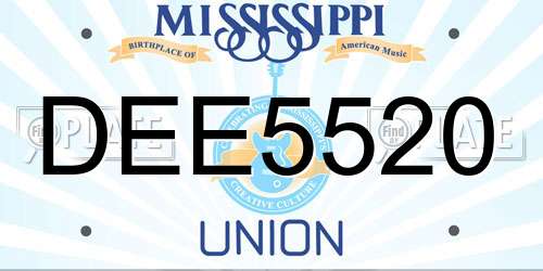DEE5520 Mississippi License Plate