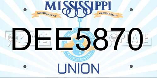 DEE5870 Mississippi License Plate