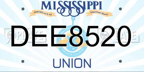DEE8520 Mississippi License Plate