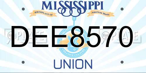 DEE8570 Mississippi License Plate