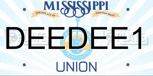 DEEDEE1 Mississippi License Plate