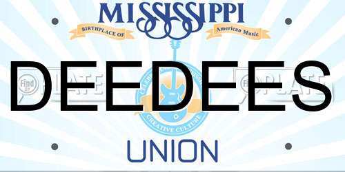 DEEDEES Mississippi License Plate