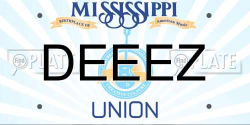 DEEEZ Mississippi License Plate