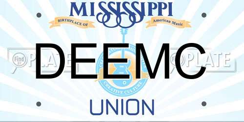 DEEMC Mississippi License Plate