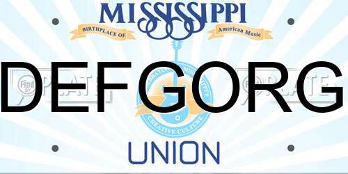 DEFGORG Mississippi License Plate