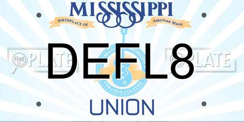 DEFL8 Mississippi License Plate