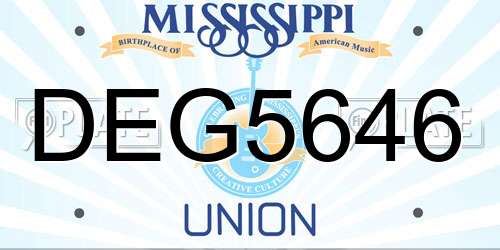 DEG5646 Mississippi License Plate