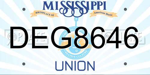 DEG8646 Mississippi License Plate