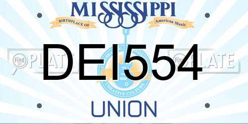 DEI554 Mississippi License Plate