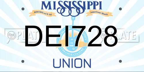 DEI728 Mississippi License Plate