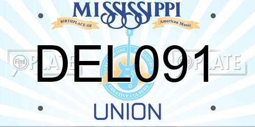 DEL091 Mississippi License Plate
