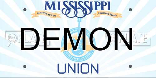 DEMON Mississippi License Plate