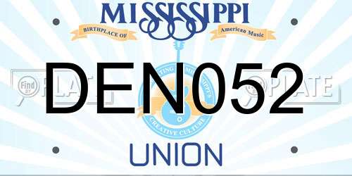 DEN052 Mississippi License Plate