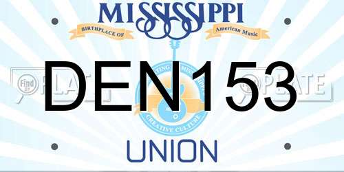 DEN153 Mississippi License Plate