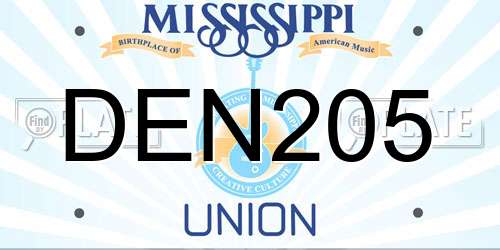 DEN205 Mississippi License Plate