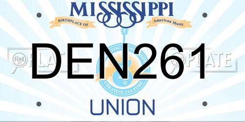 DEN261 Mississippi License Plate