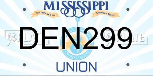 DEN299 Mississippi License Plate