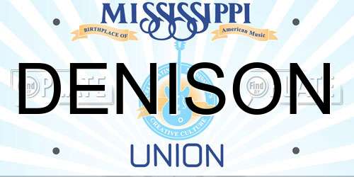 DENISON Mississippi License Plate